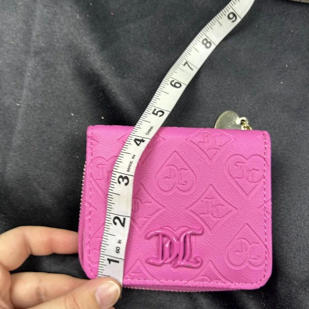 Juicy Couture Hot Pink Wallet w/ Charm Zip Around Card Holder Y2K